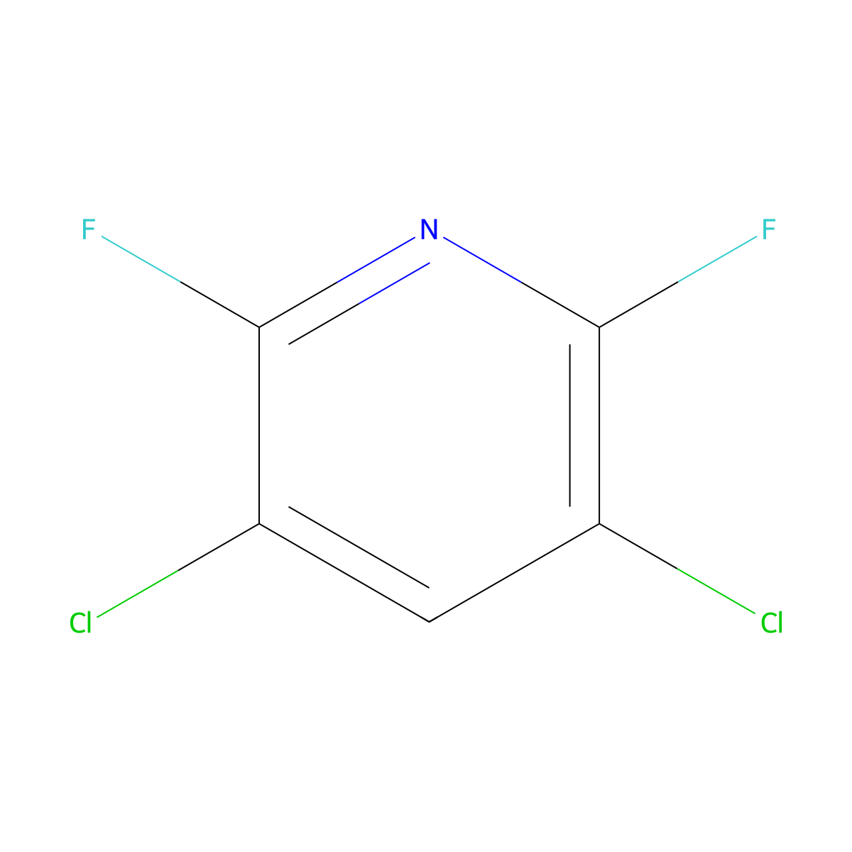 3,5-Dichloro-2,6-difluoropyridine molecular structure, CAS 698-51-1