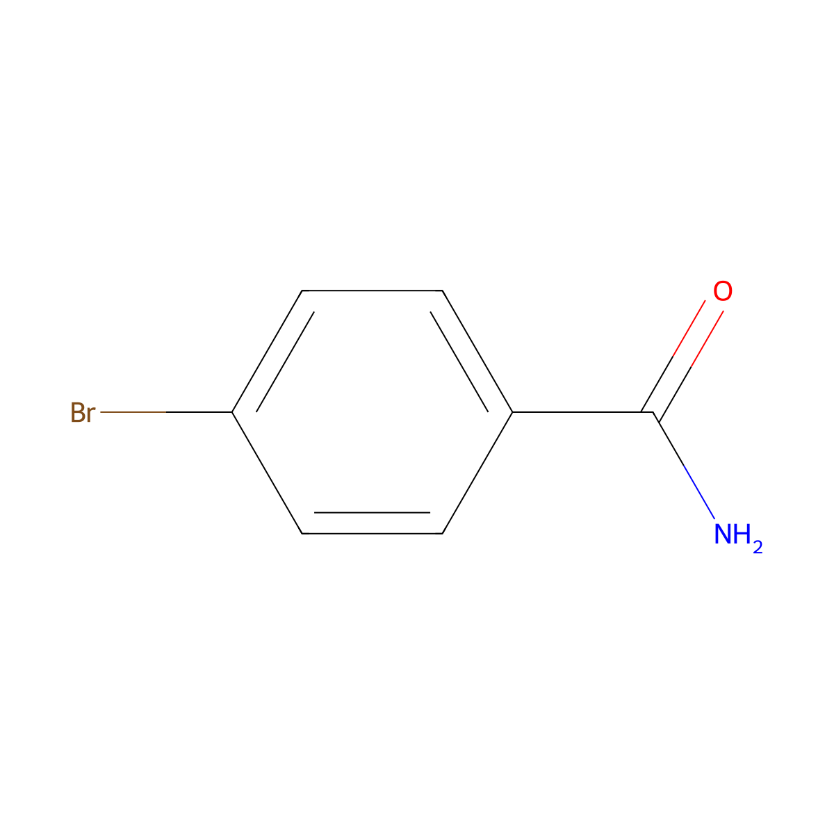 4-Bromobenzamide molecular structure, CAS 698-67-9