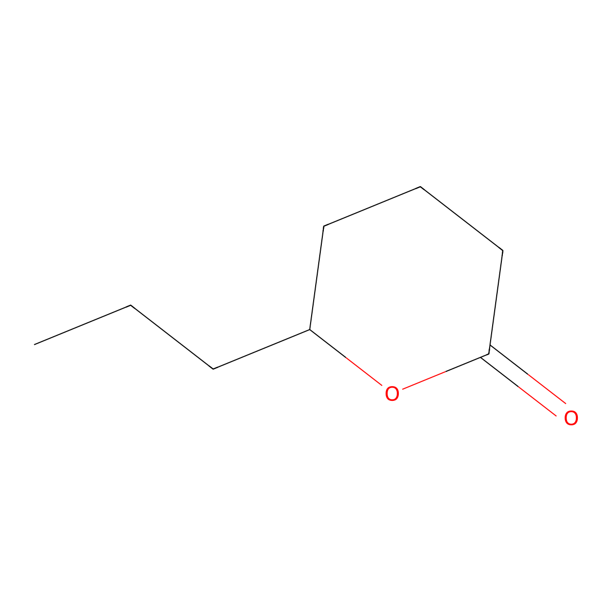 Delta-Octalactone molecular structure, CAS 698-76-0
