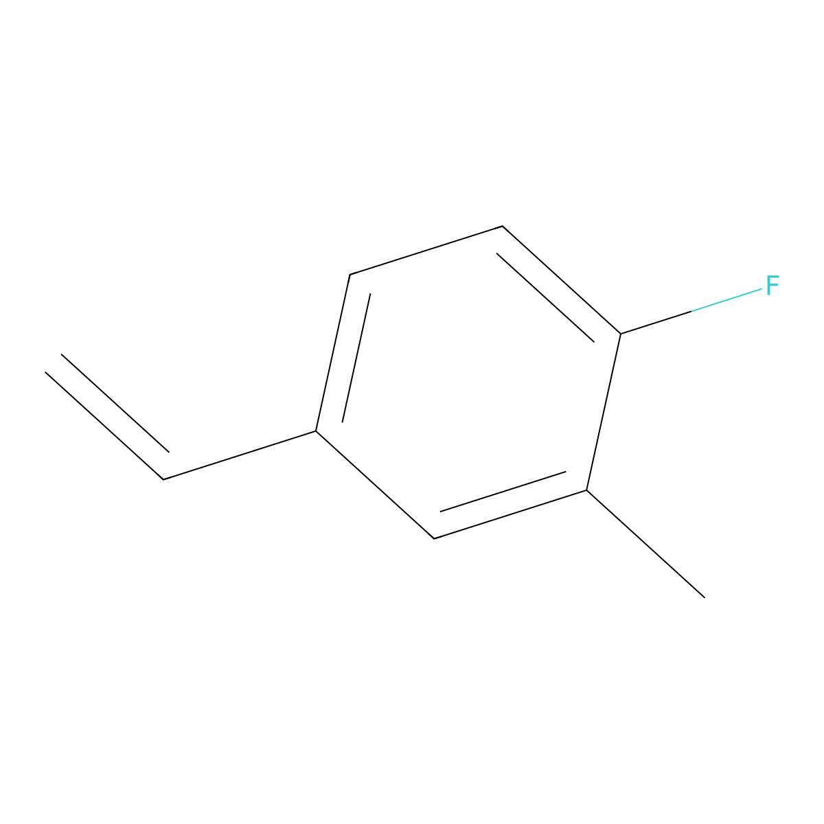 1-Fluoro-2-methyl-4-vinylbenzene molecular structure, CAS 698-79-3