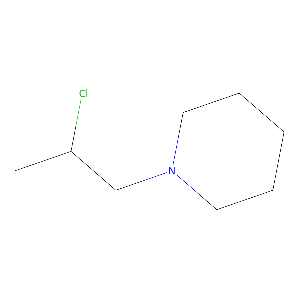1-(2-Chloropropyl)piperidine molecular structure, CAS 698-92-0