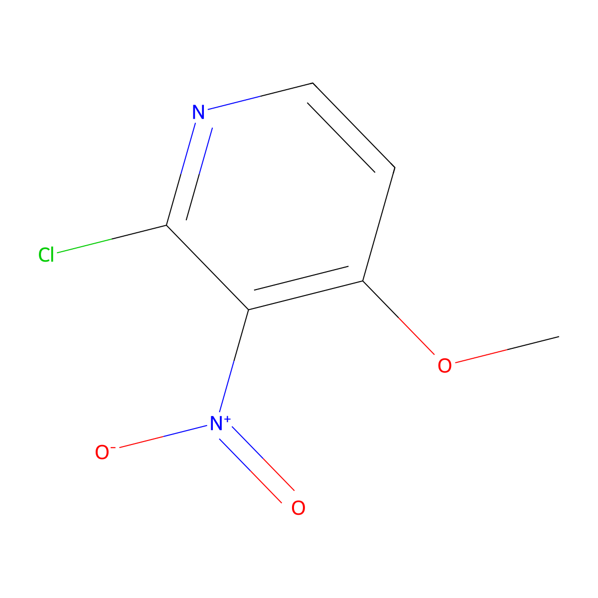 2-Chloro-4-methoxy-3-nitropyridine molecular structure, CAS 6980-09-2