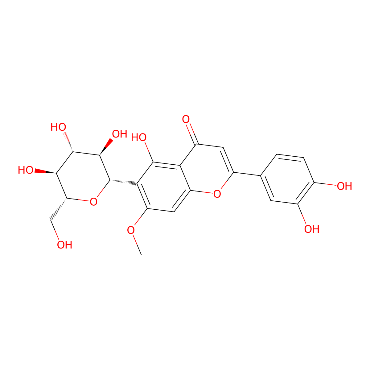 Swertiajaponin molecular structure, CAS 6980-25-2