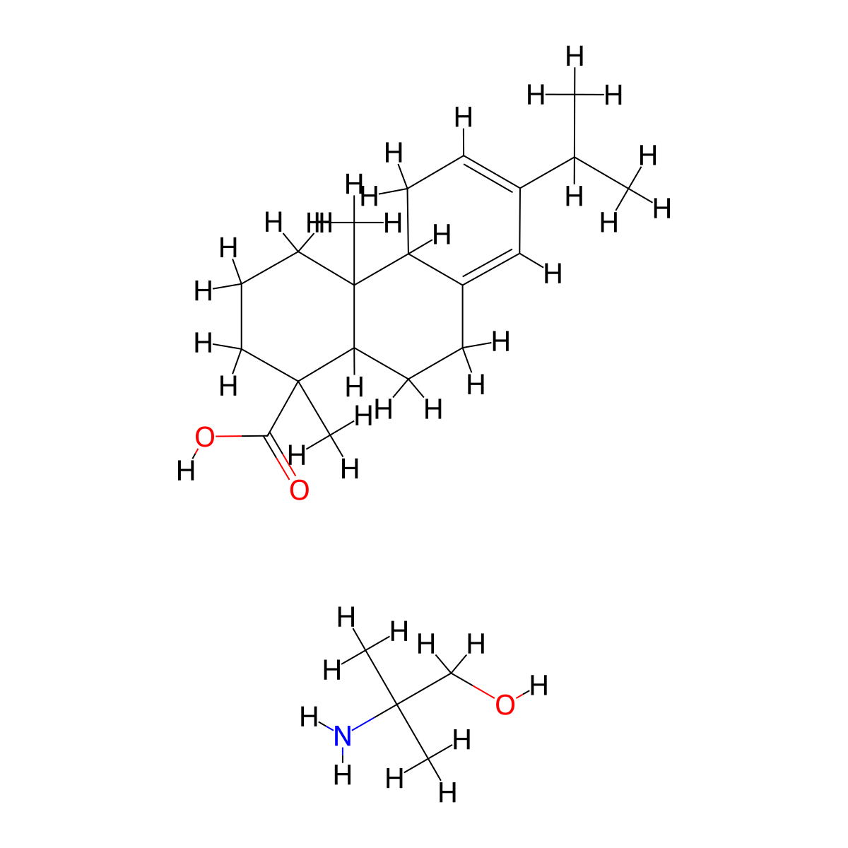 Pimaric acid (L) molecular structure, CAS 6980-90-1