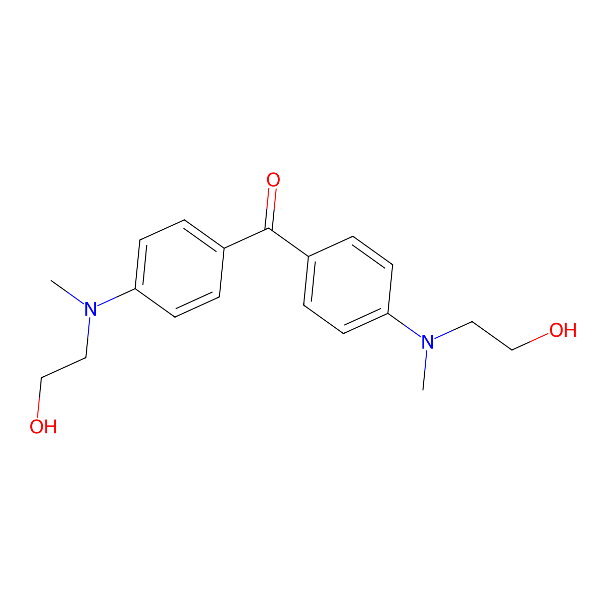 4,4'-Bis[(2-hydroxyethyl)methylamino]benzophenone molecular structure, CAS 69804-48-4