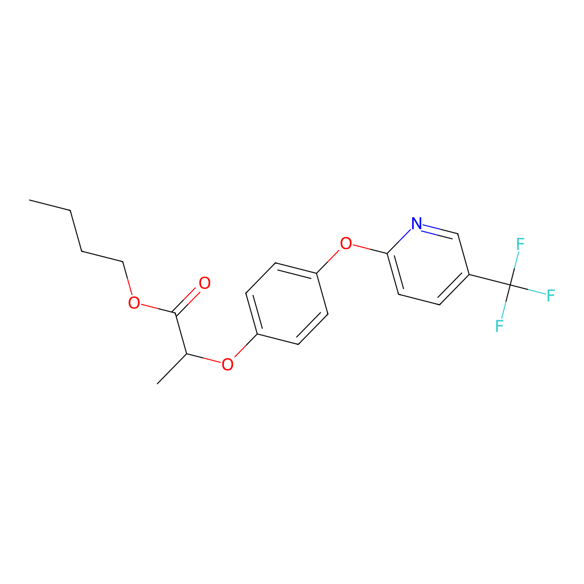 Fluazifop-butyl molecular structure, CAS 69806-50-4