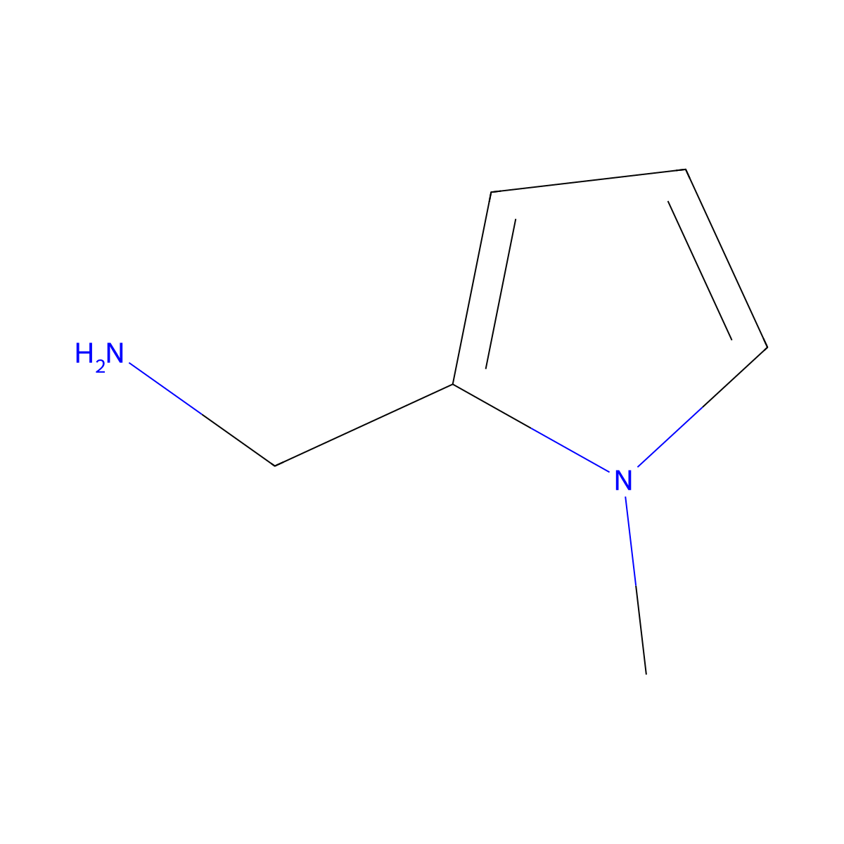 (1-methyl-1H-pyrrol-2-yl)methanamine molecular structure, CAS 69807-81-4