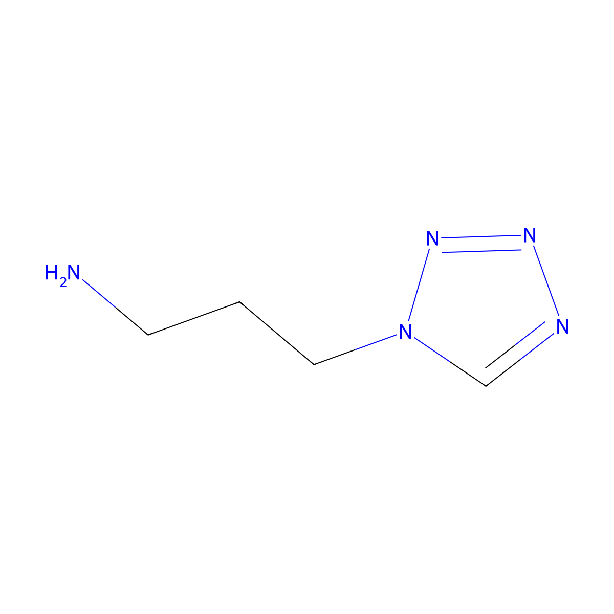 3-(1H-1,2,3,4-tetrazol-1-yl)propan-1-amine molecular structure, CAS 69807-83-6