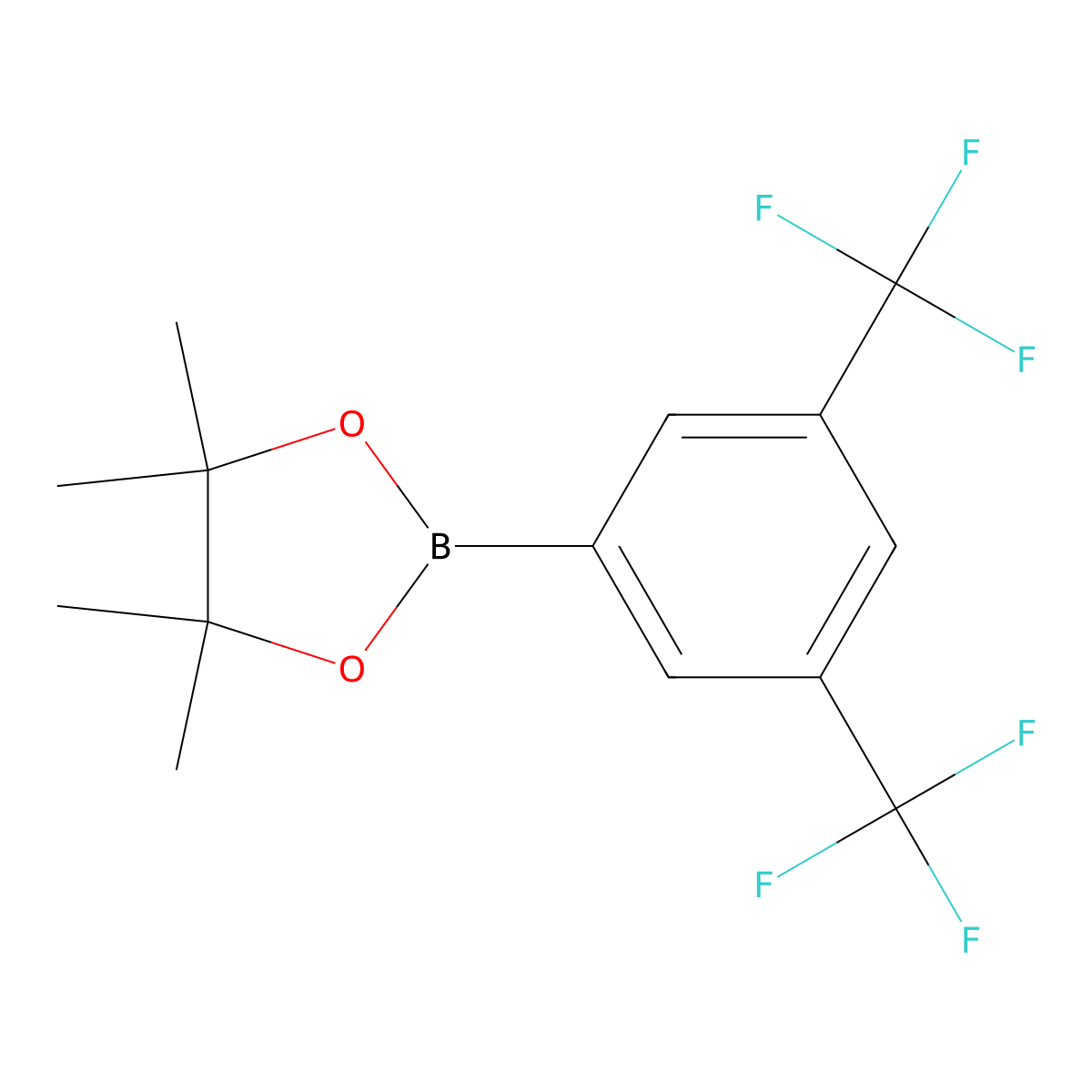 2-(3,5-Bis(trifluoromethyl)phenyl)-4,4,5,5-tetramethyl-1,3,2-dioxaborolane molecular structure, CAS 69807-91-6