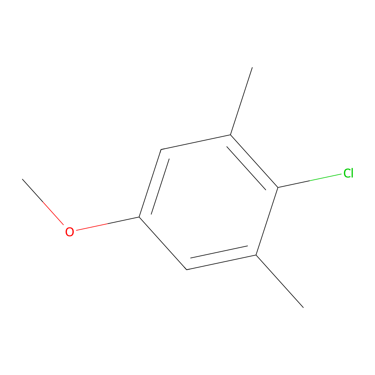 4-Chloro-3,5-dimethylanisole molecular structure, CAS 6981-15-3