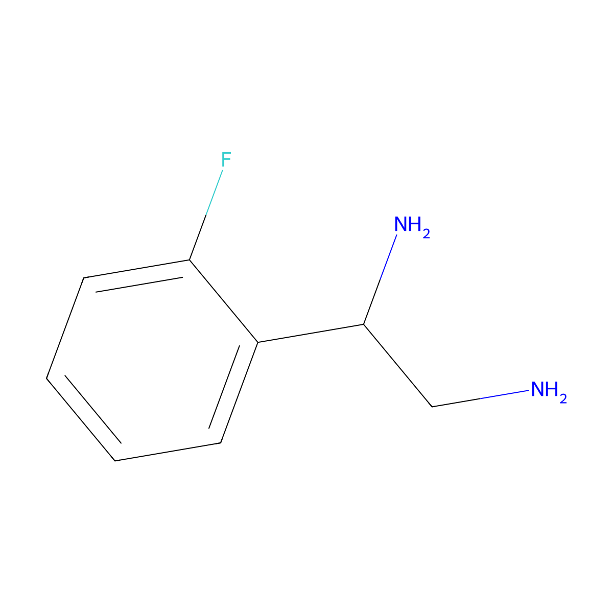 1-(2-Fluorophenyl)ethane-1,2-diamine molecular structure, CAS 69810-82-8