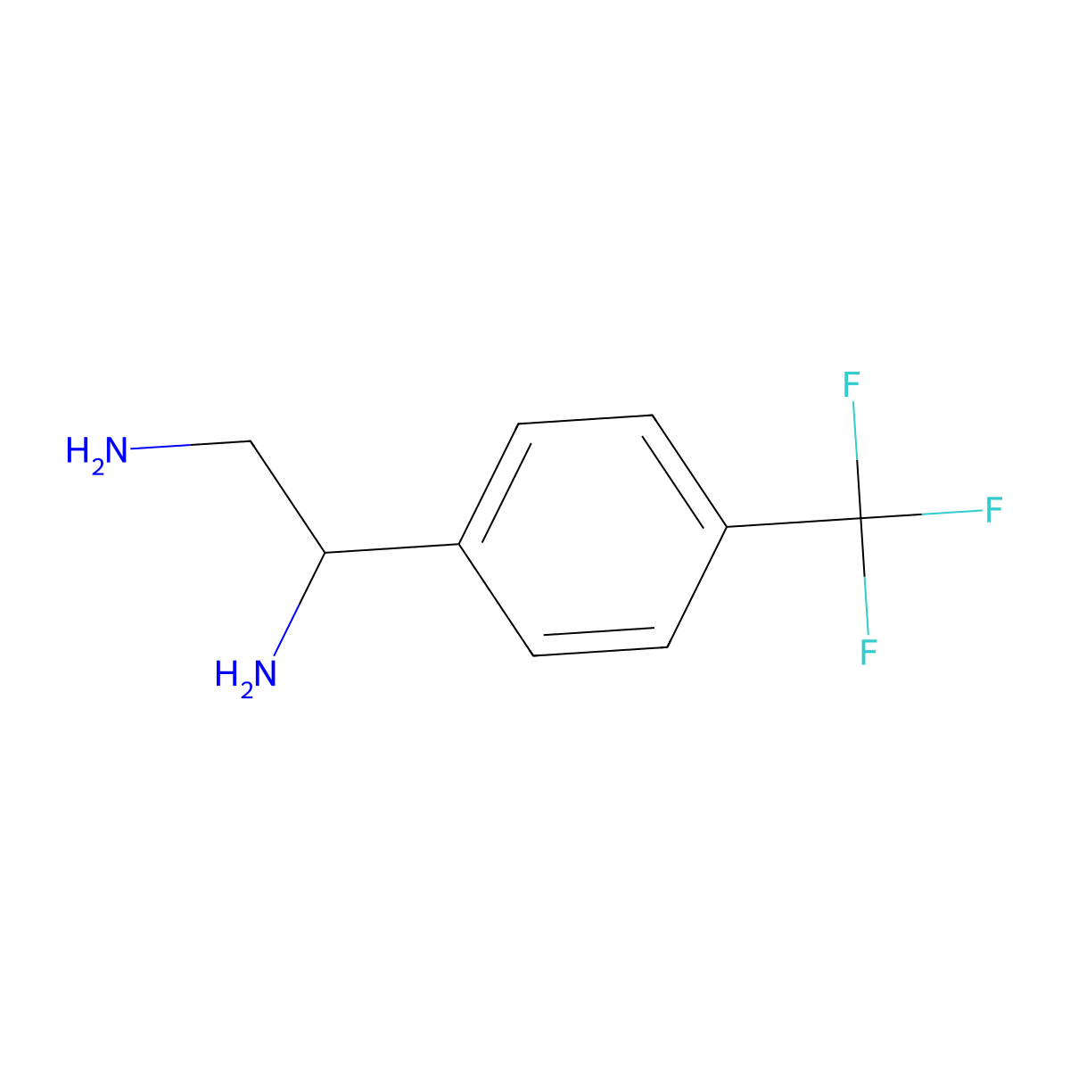 1-[4-(Trifluoromethyl)phenyl]ethane-1,2-diamine molecular structure, CAS 69810-83-9