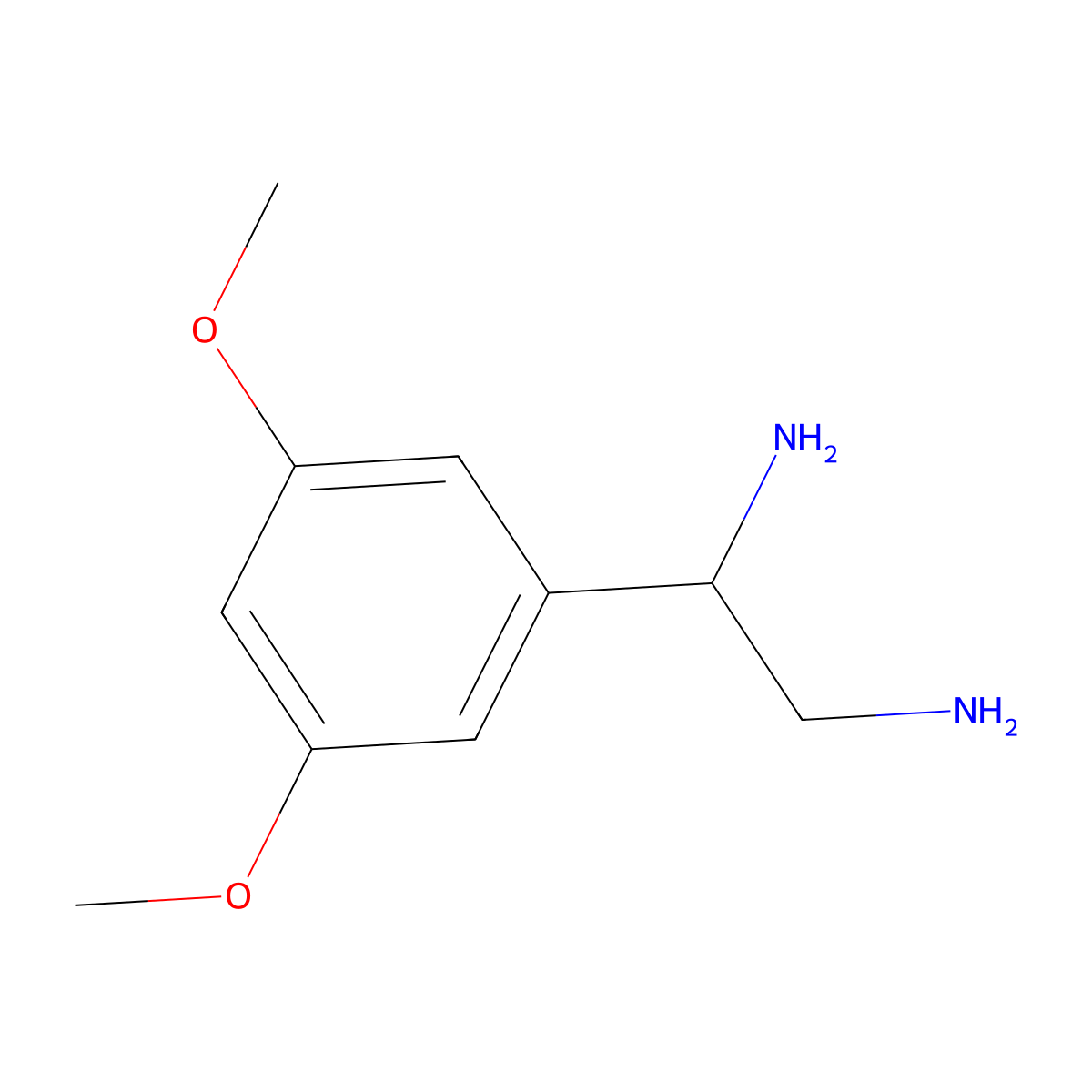 1,2-Ethanediamine, 1-(3,5-dimethoxyphenyl)- molecular structure, CAS 69810-85-1