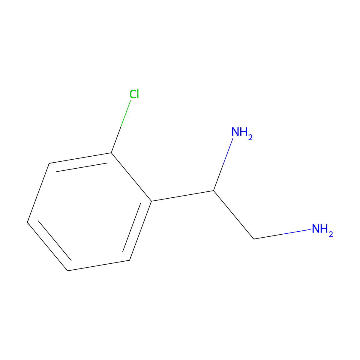 1-(2-Chlorophenyl)ethane-1,2-diamine molecular structure, CAS 69810-93-1