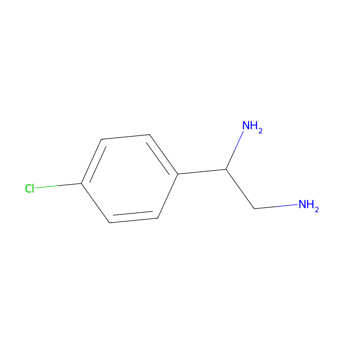 1-(4-Chlorophenyl)ethane-1,2-diamine molecular structure, CAS 69810-94-2