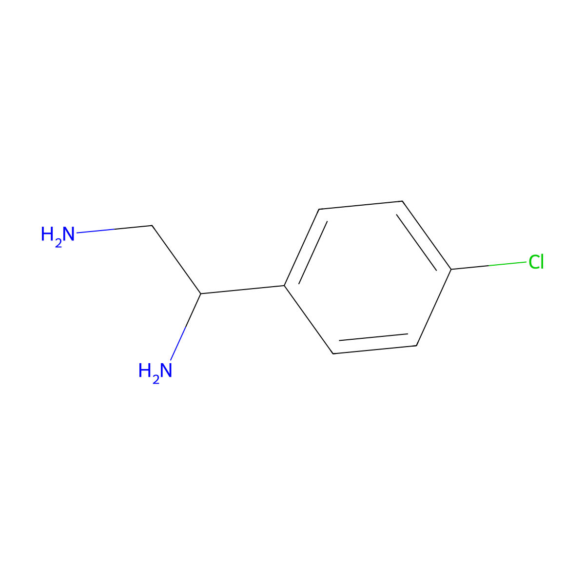 1-(4-Chlorophenyl)ethane-1,2-diamine molecular structure, CAS 69810-94-2