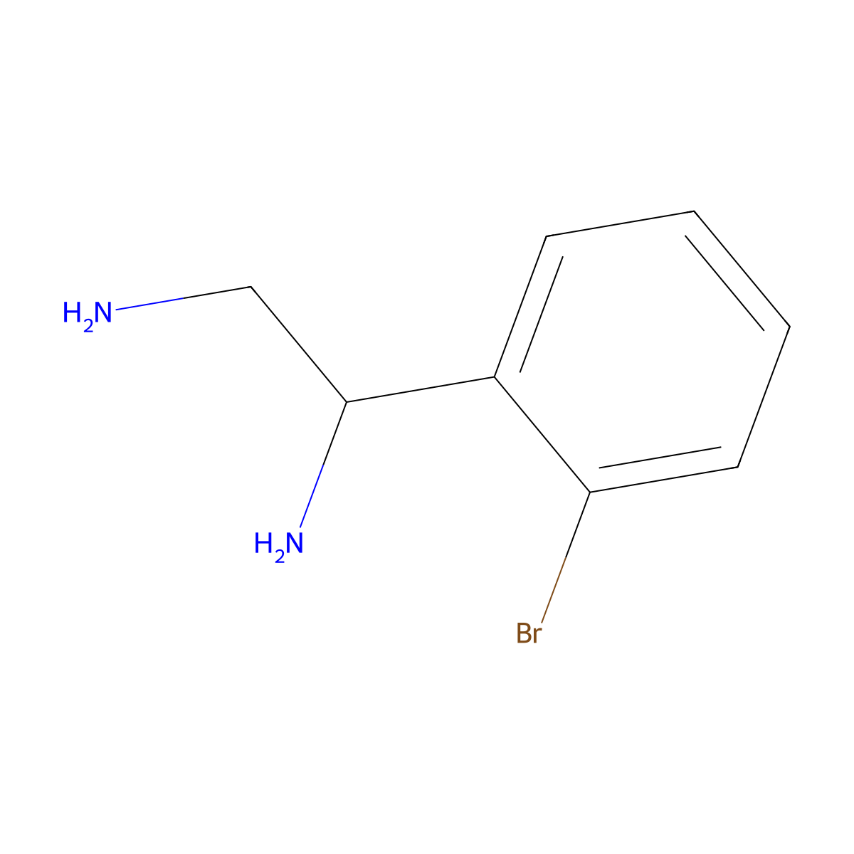 1-(2-Bromophenyl)ethane-1,2-diamine molecular structure, CAS 69810-96-4