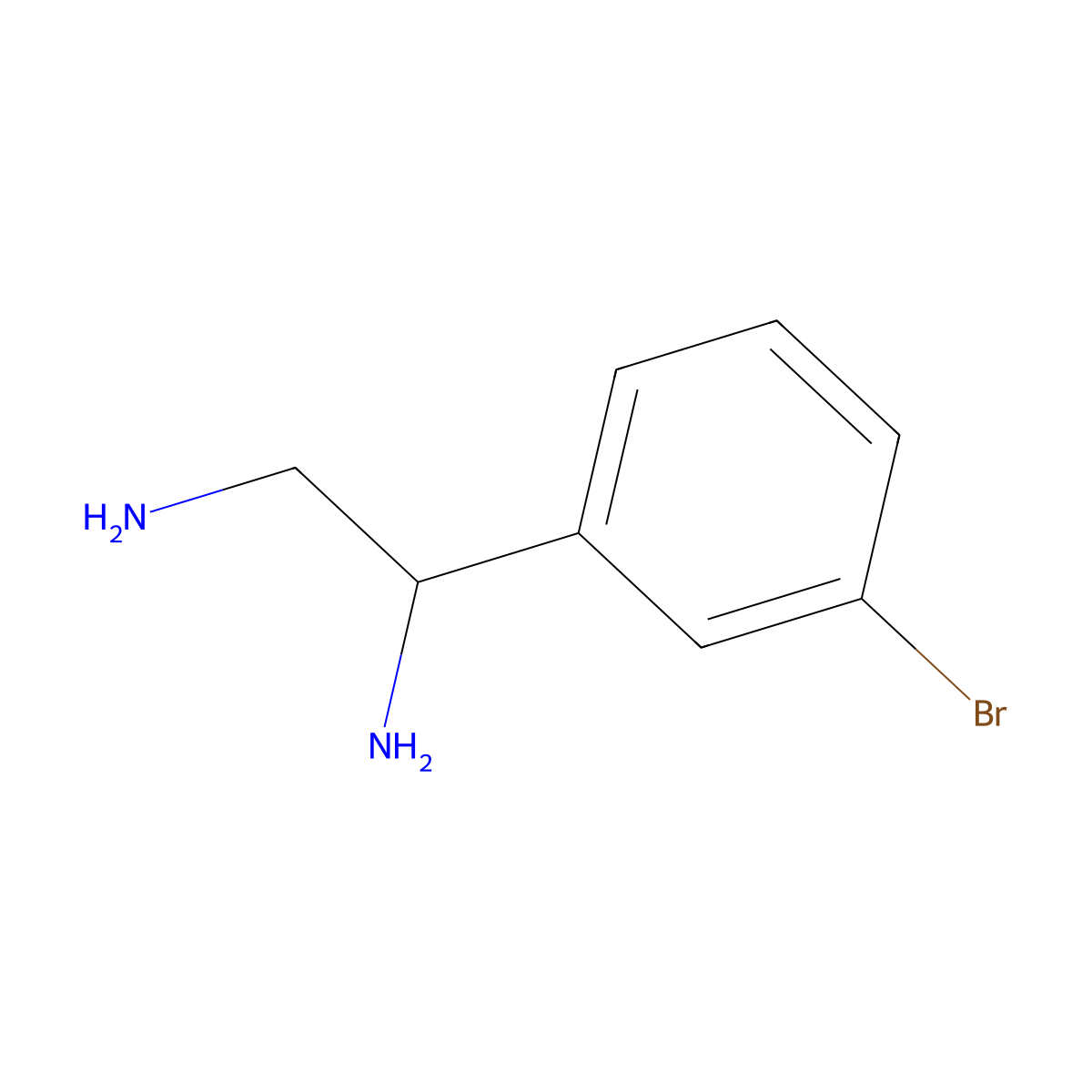 1-(3-Bromophenyl)ethane-1,2-diamine molecular structure, CAS 69810-97-5