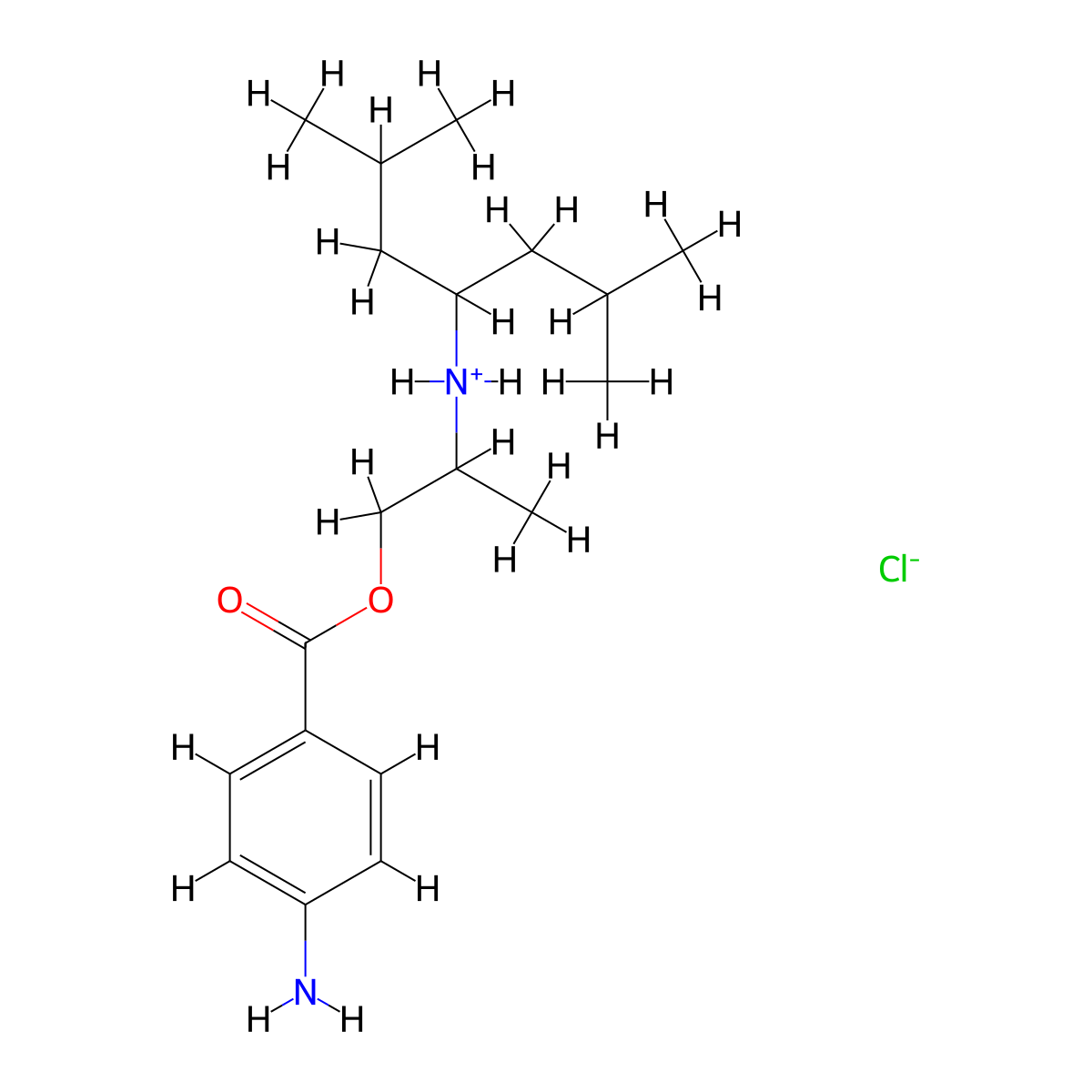 Benzoic acid, p-amino-, 2-((1-isobutyl-3-methylbutyl)amino)propyl ester, hydrochloride molecular structure, CAS 69815-34-5