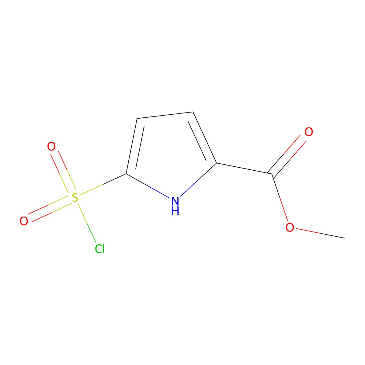Methyl 5-(chlorosulfonyl)-1H-pyrrole-2-carboxylate molecular structure, CAS 69815-98-1