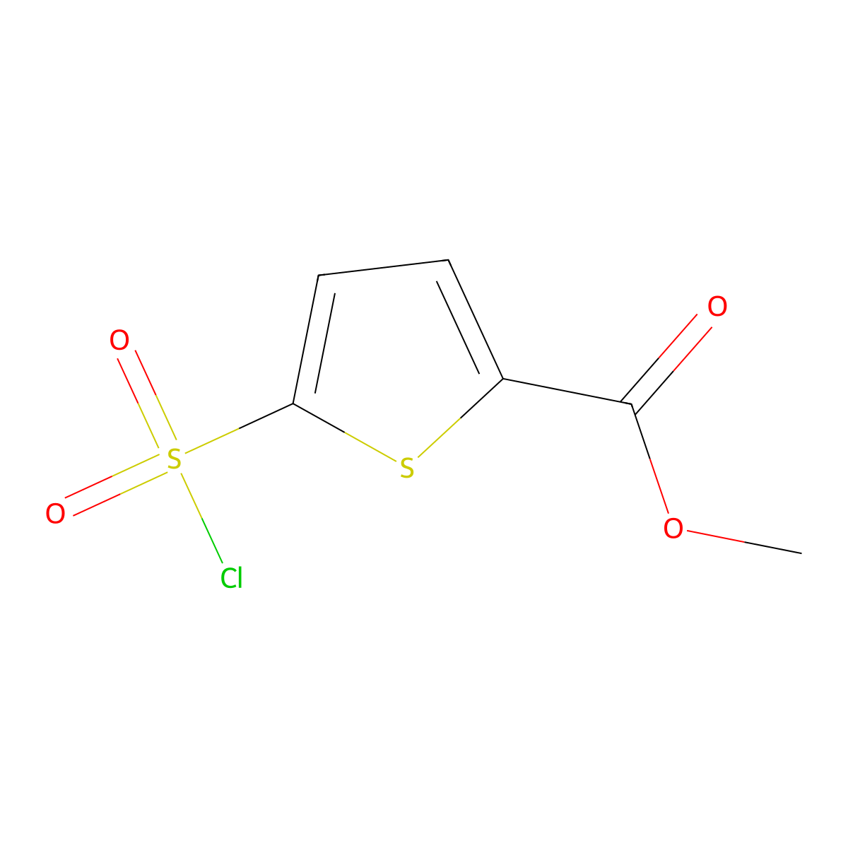 Methyl 5-(chlorosulfonyl)thiophene-2-carboxylate molecular structure, CAS 69816-03-1