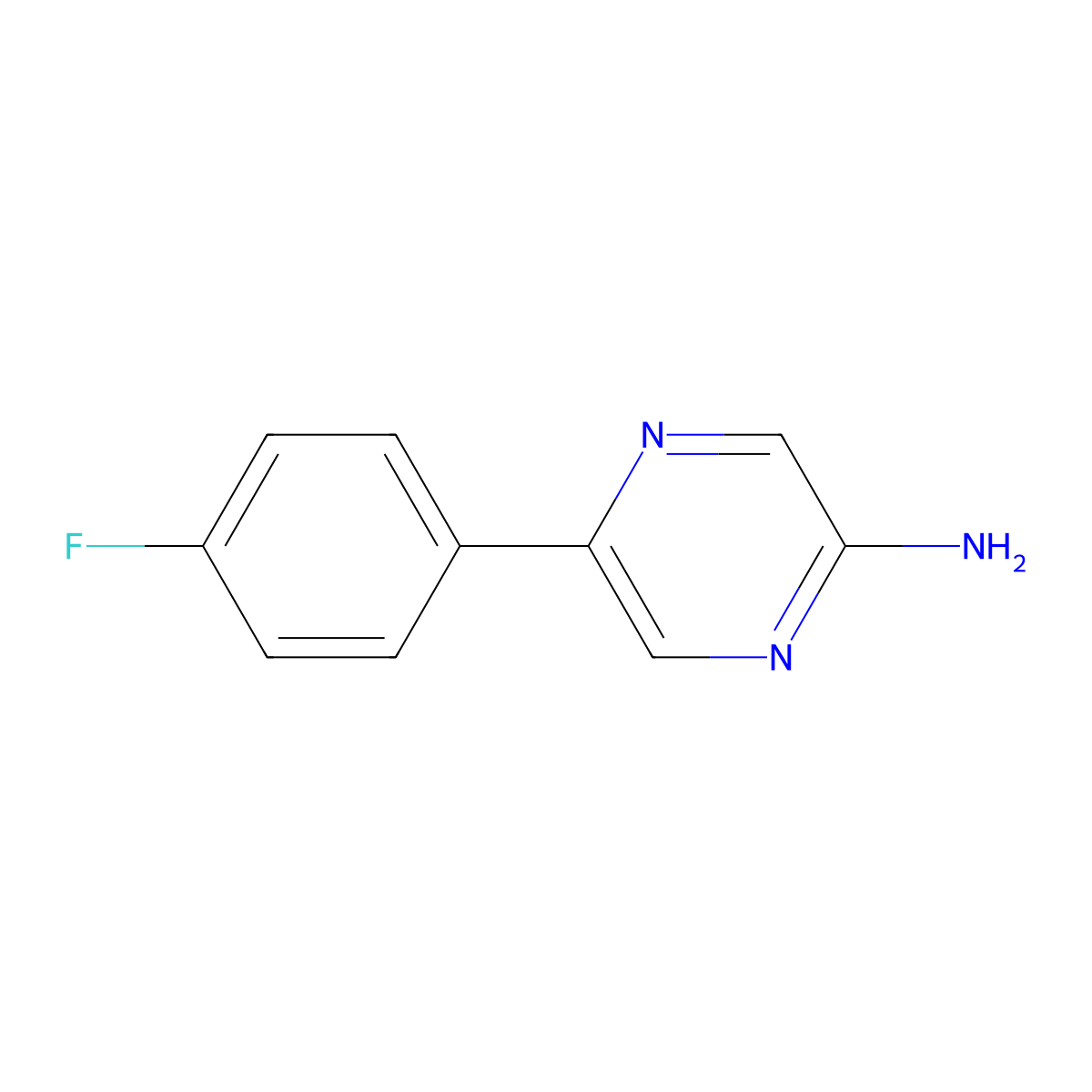 5-(4-Fluorophenyl)pyrazin-2-amine molecular structure, CAS 69816-51-9