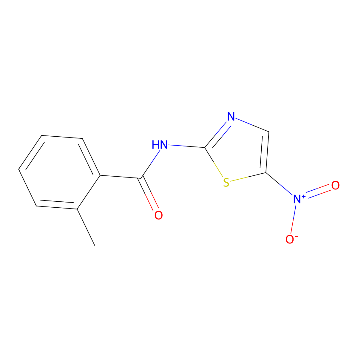 2-methyl-N-(5-nitro-1,3-thiazol-2-yl)benzamide molecular structure, CAS 69818-95-7