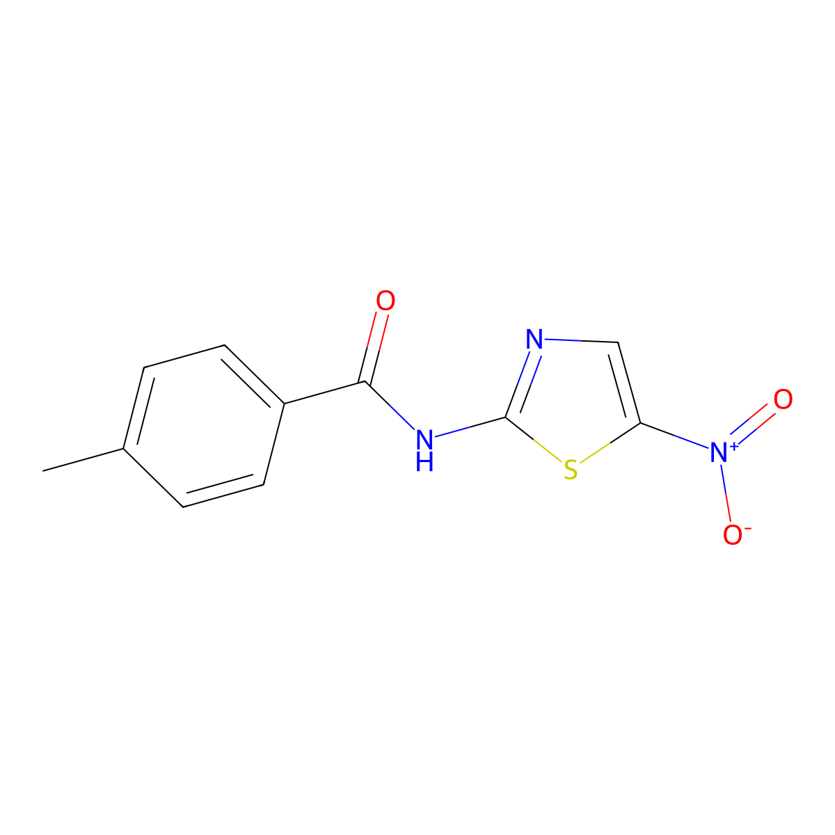 4-methyl-N-(5-nitro-1,3-thiazol-2-yl)benzamide molecular structure, CAS 69818-96-8