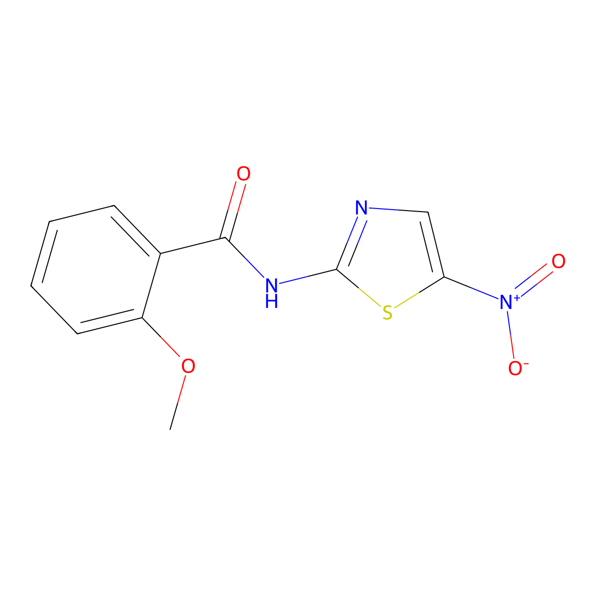 2-(2-Methoxy-benzamino)-5-nitro-thiazol molecular structure, CAS 69818-97-9