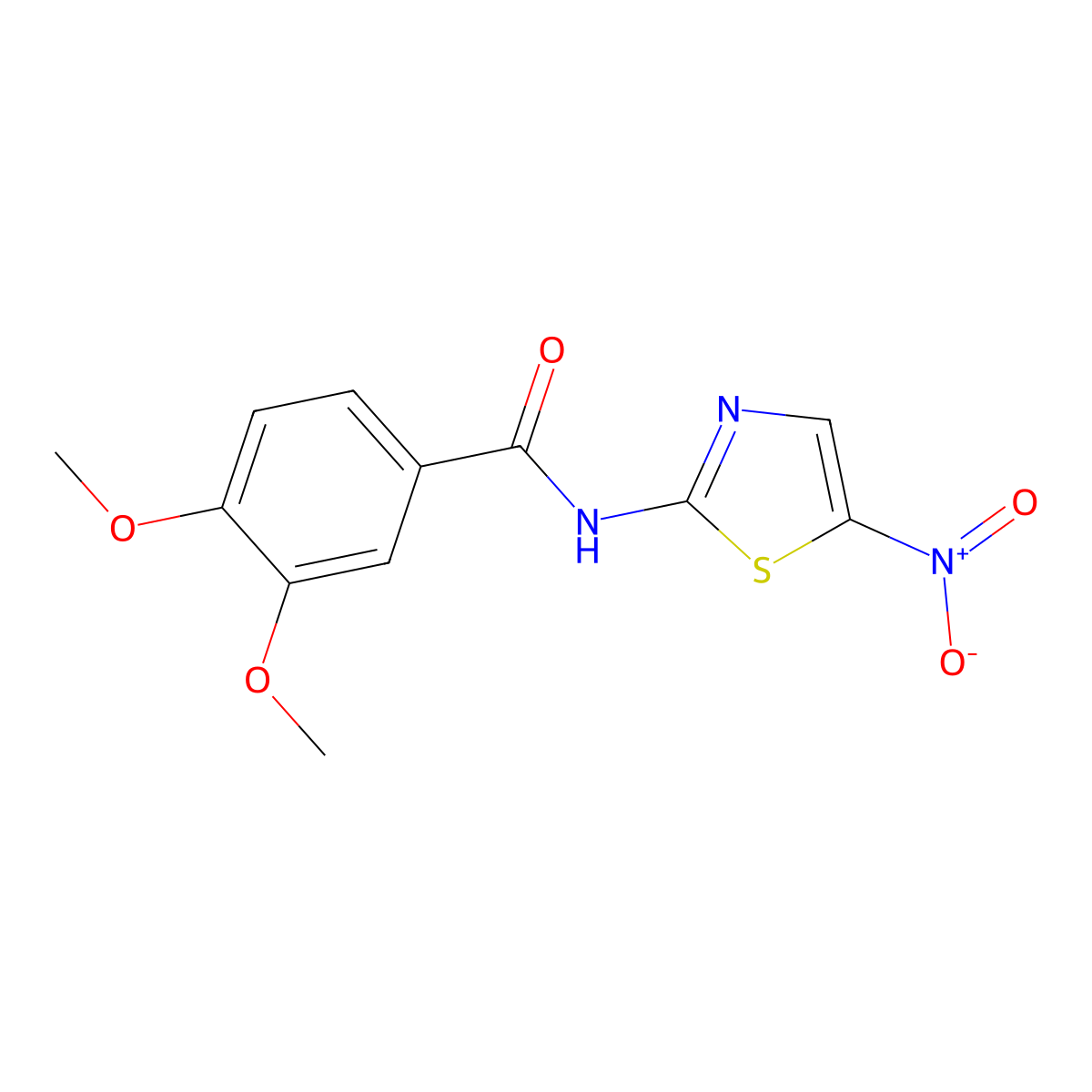 3,4-dimethoxy-N-(5-nitro-1,3-thiazol-2-yl)benzamide molecular structure, CAS 69819-01-8