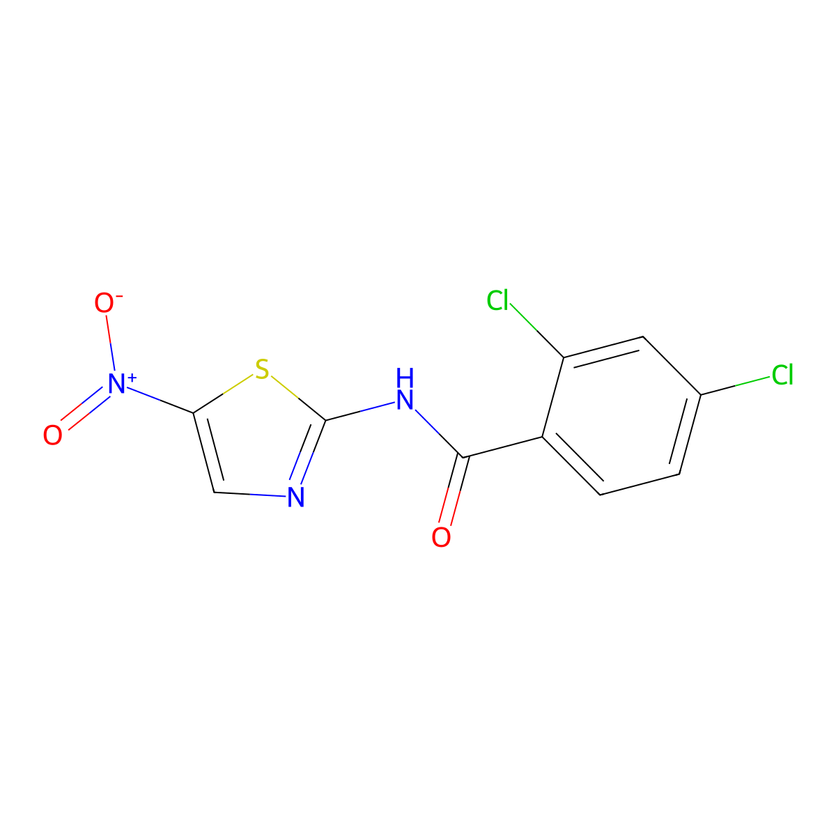 2,4-Dichloro-N-(5-nitro-2-thiazolyl)benzamide molecular structure, CAS 69819-40-5