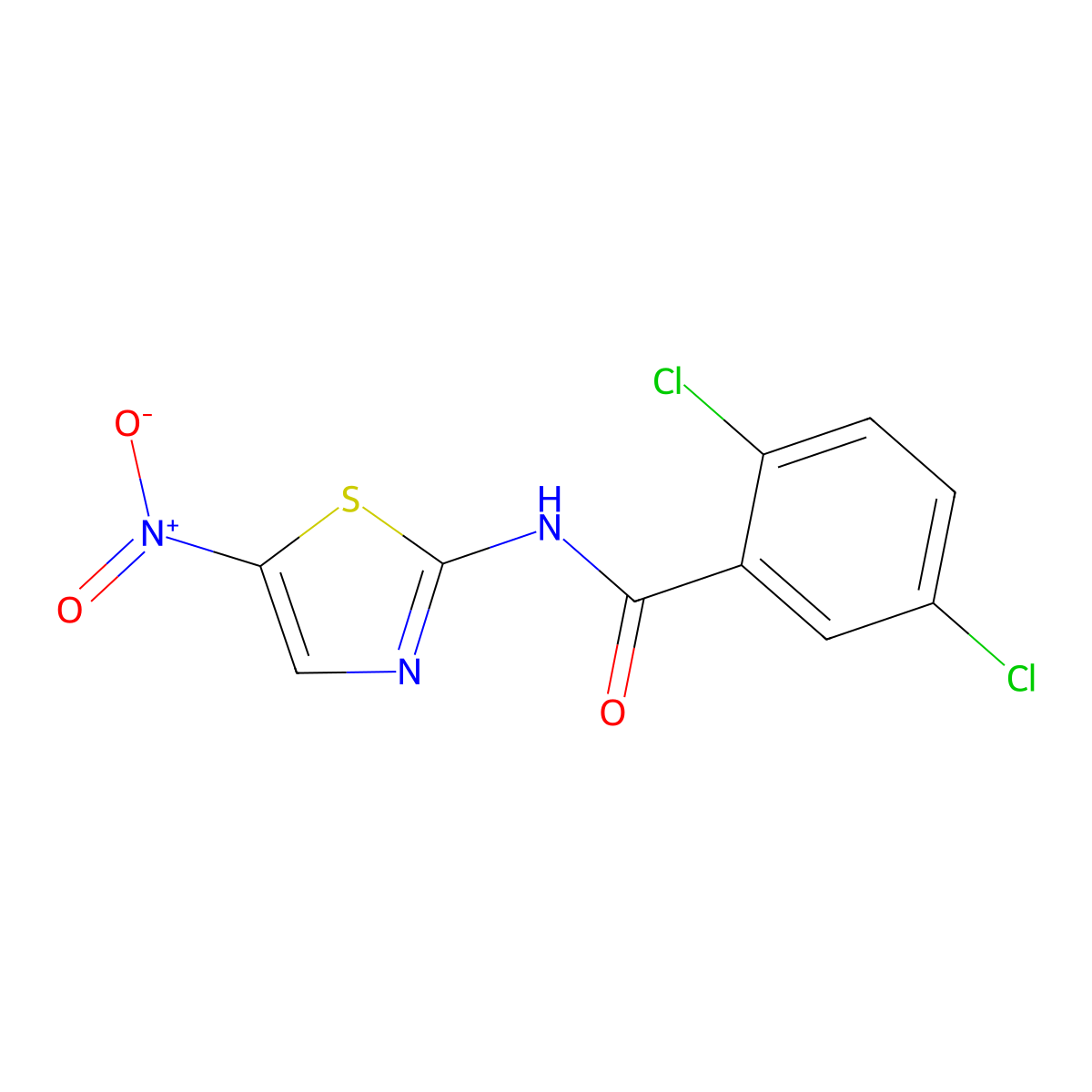 2,5-dichloro-N-(5-nitro-1,3-thiazol-2-yl)benzamide molecular structure, CAS 69819-41-6