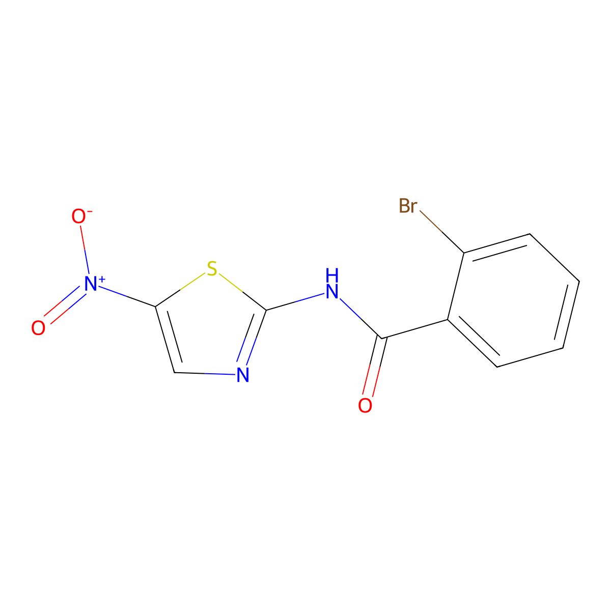 2-bromo-N-(5-nitro-1,3-thiazol-2-yl)benzamide molecular structure, CAS 69819-43-8