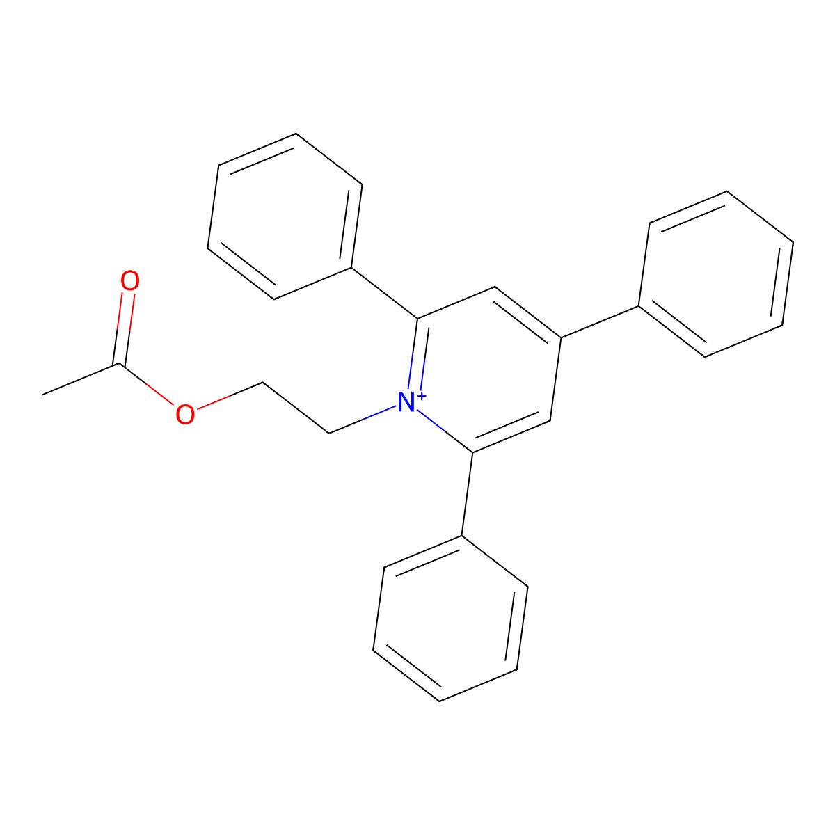 1-(2-Acetoxyethyl)-2,4,6-triphenylpyridin-1-ium molecular structure, CAS 69821-47-2