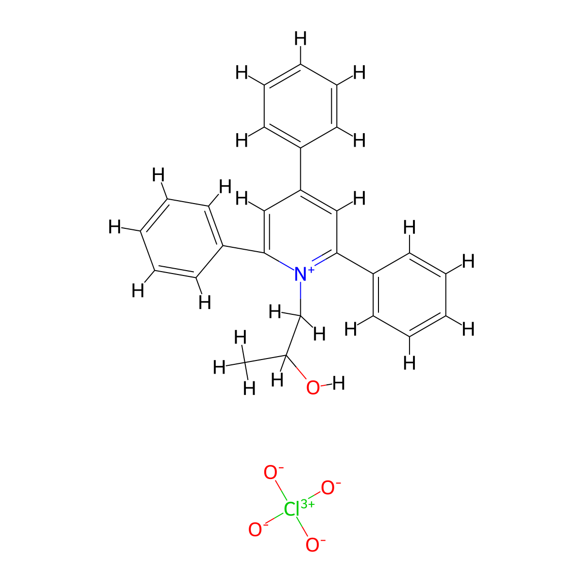 1-(2-Hydroxypropyl)-2,4,6-triphenylpyridin-1-ium perchlorate molecular structure, CAS 69821-59-6