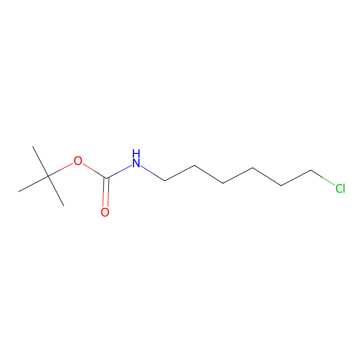 Tert-butyl N-(6-chlorohexyl)carbamate molecular structure, CAS 69825-10-1