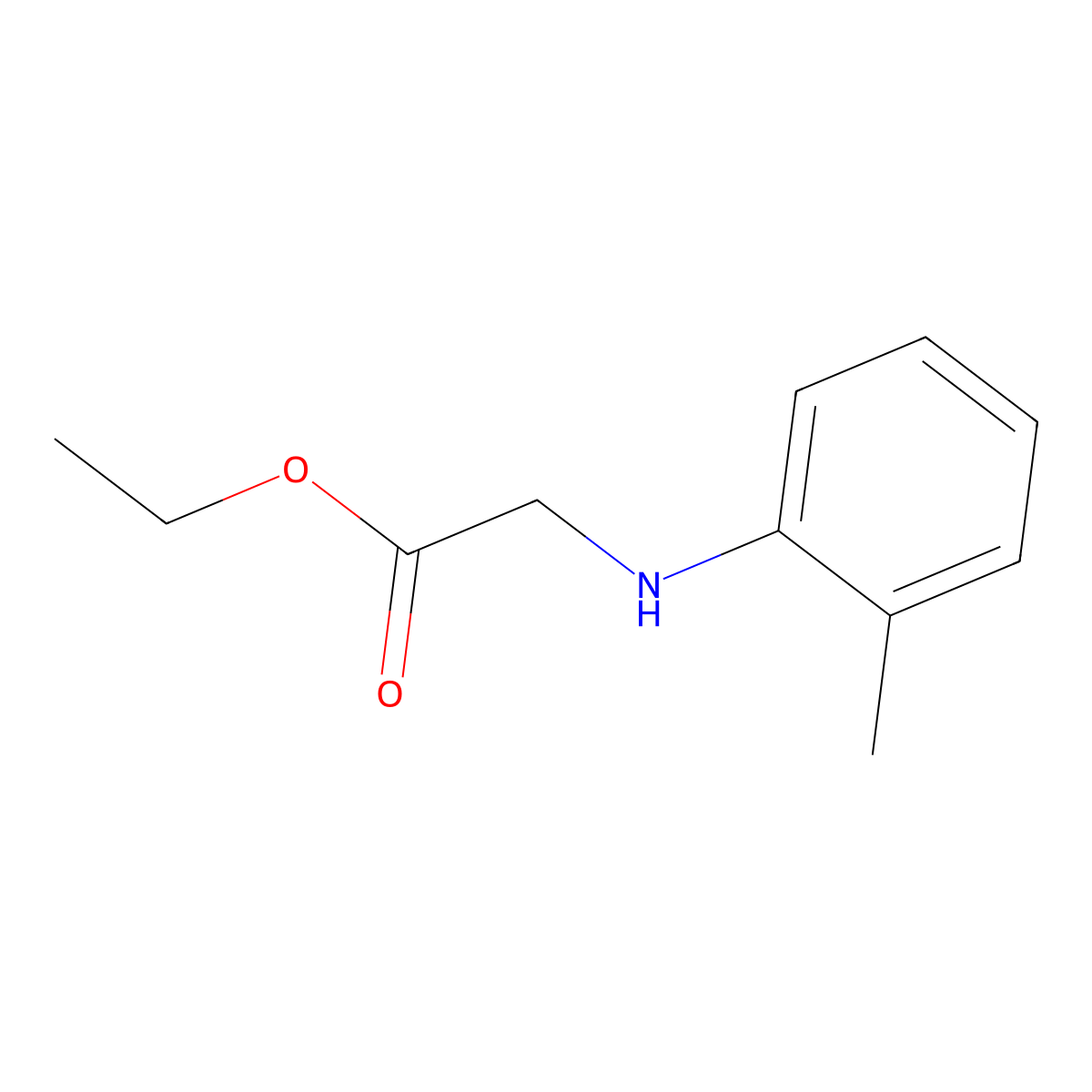 ethyl N-(2-methylphenyl)glycinate molecular structure, CAS 69825-49-6