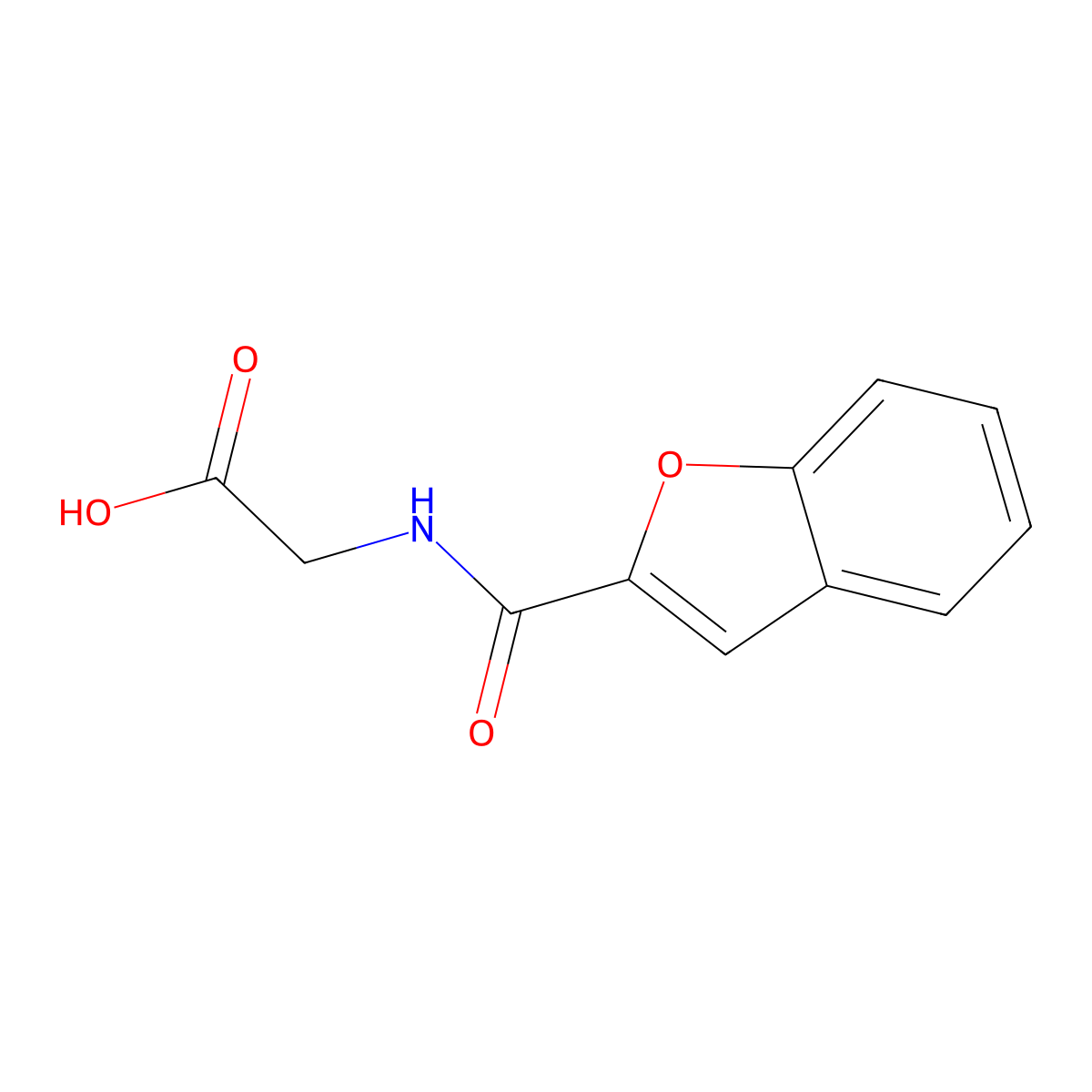 2-[(1-Benzofuran-2-yl)formamido]acetic acid molecular structure, CAS 69826-70-6