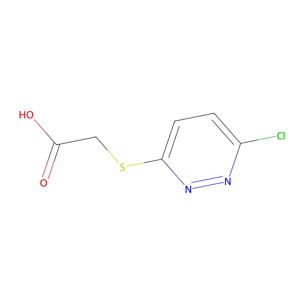 2-((6-Chloropyridazin-3-yl)thio)acetic acid molecular structure, CAS 69827-43-6
