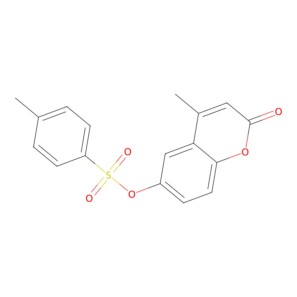4-methyl-2-oxo-2H-chromen-6-yl 4-methylbenzene-1-sulfonate molecular structure, CAS 69830-32-6