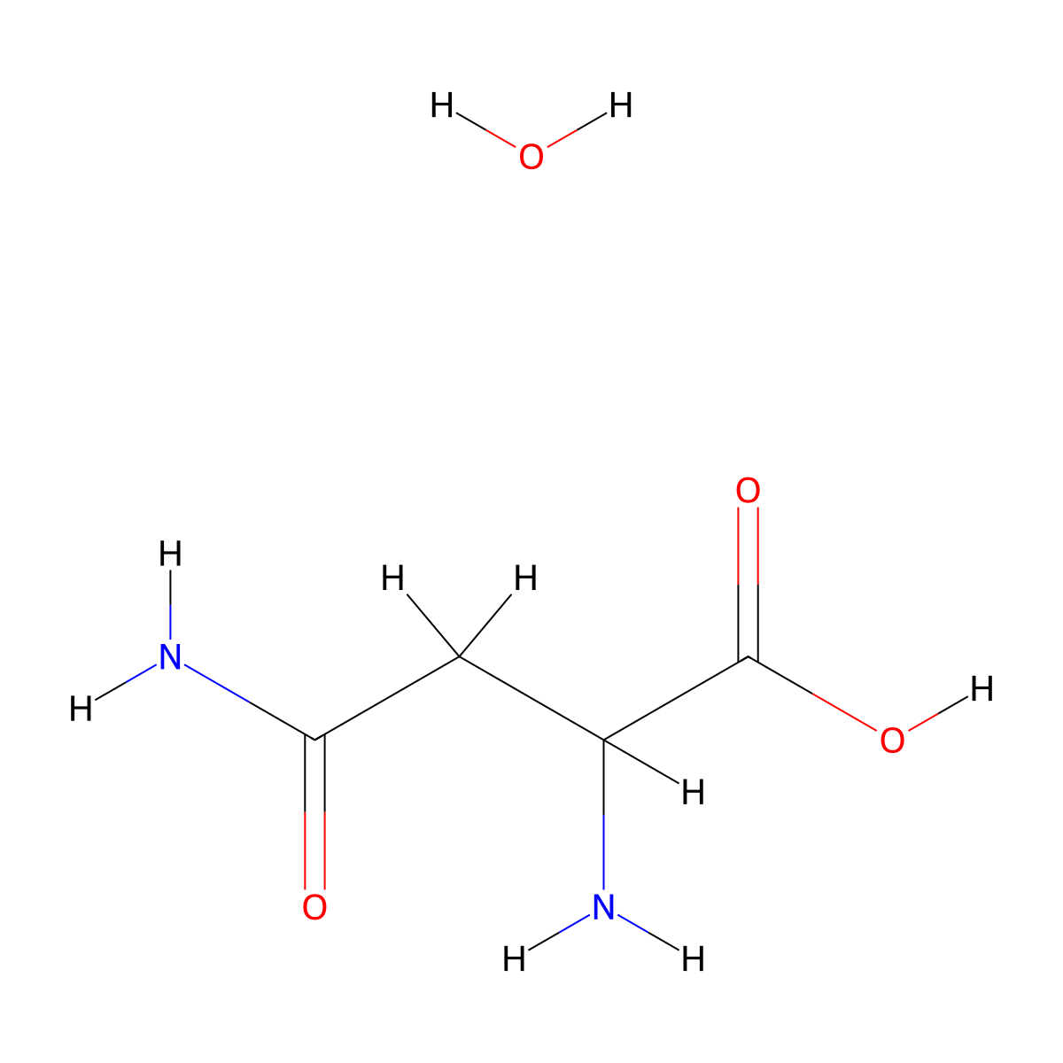 DL-Asparagine monohydrate molecular structure, CAS 69833-18-7