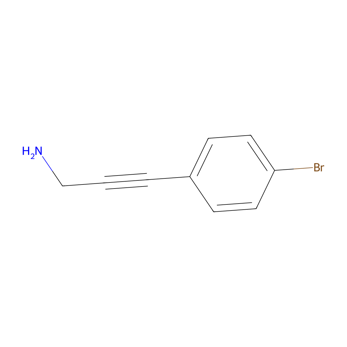 3-(4-Bromophenyl)prop-2-yn-1-amine molecular structure, CAS 698338-34-0