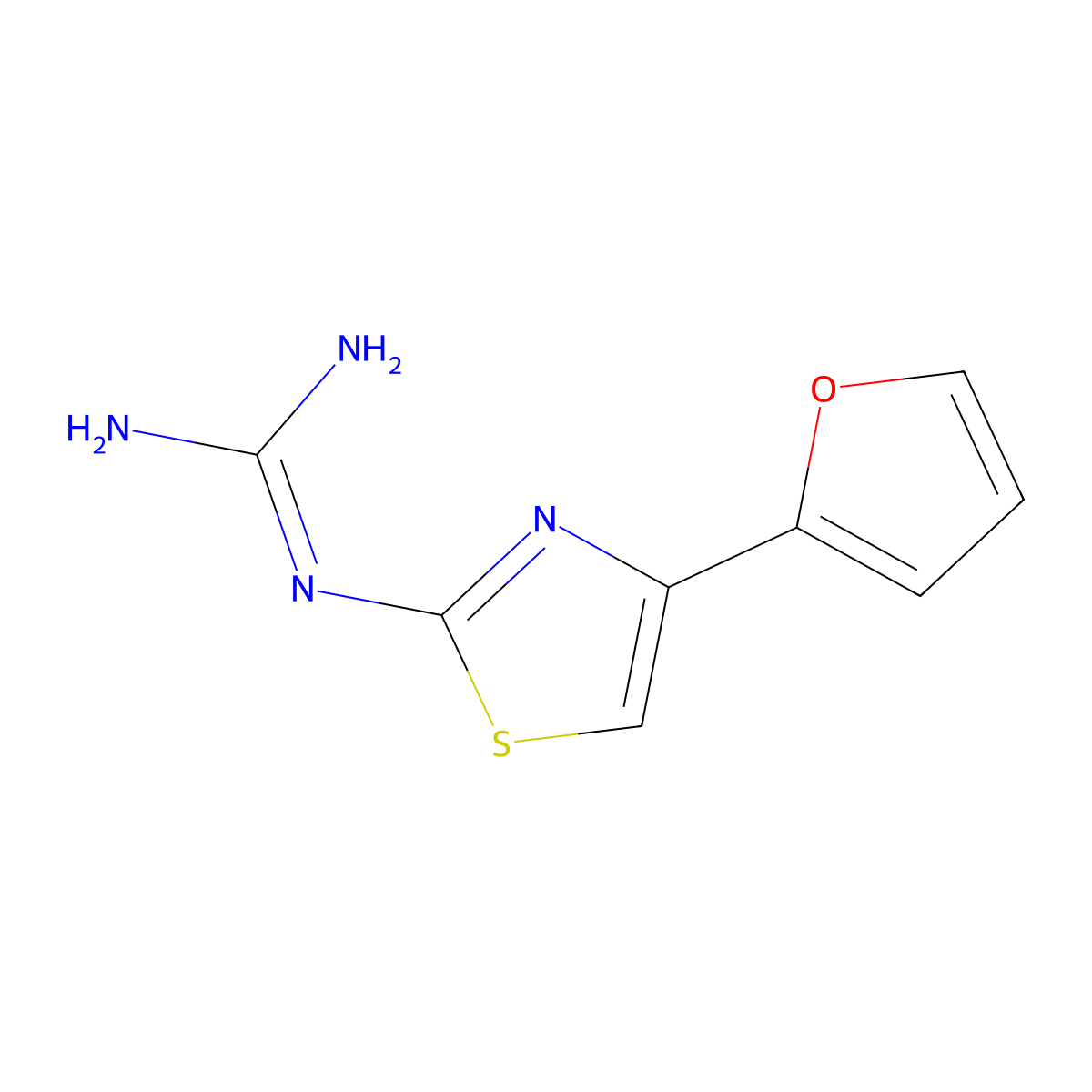 1-[4-(Furan-2-yl)-1,3-thiazol-2-yl]guanidine molecular structure, CAS 698340-29-3