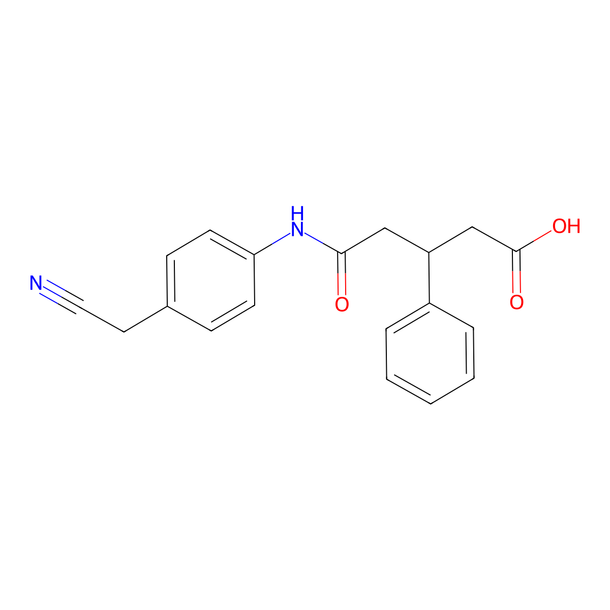 5-((4-(Cyanomethyl)phenyl)amino)-5-oxo-3-phenylpentanoic acid molecular structure, CAS 698346-48-4