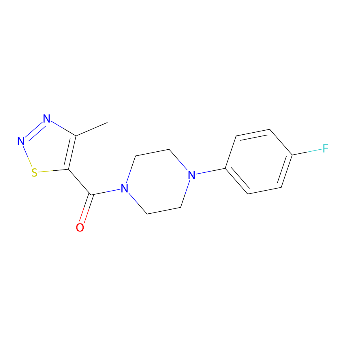 [4-(4-Fluorophenyl)piperazino](4-methyl-1,2,3-thiadiazol-5-yl)methanone molecular structure, CAS 698346-50-8