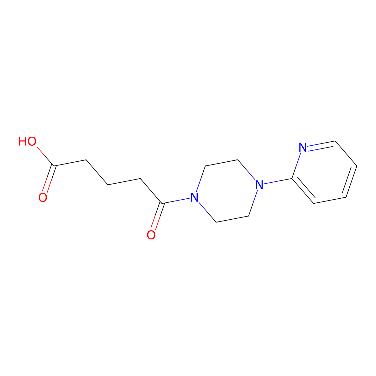 5-Oxo-5-(4-pyridin-2-ylpiperazin-1-yl)pentanoic acid molecular structure, CAS 698346-53-1