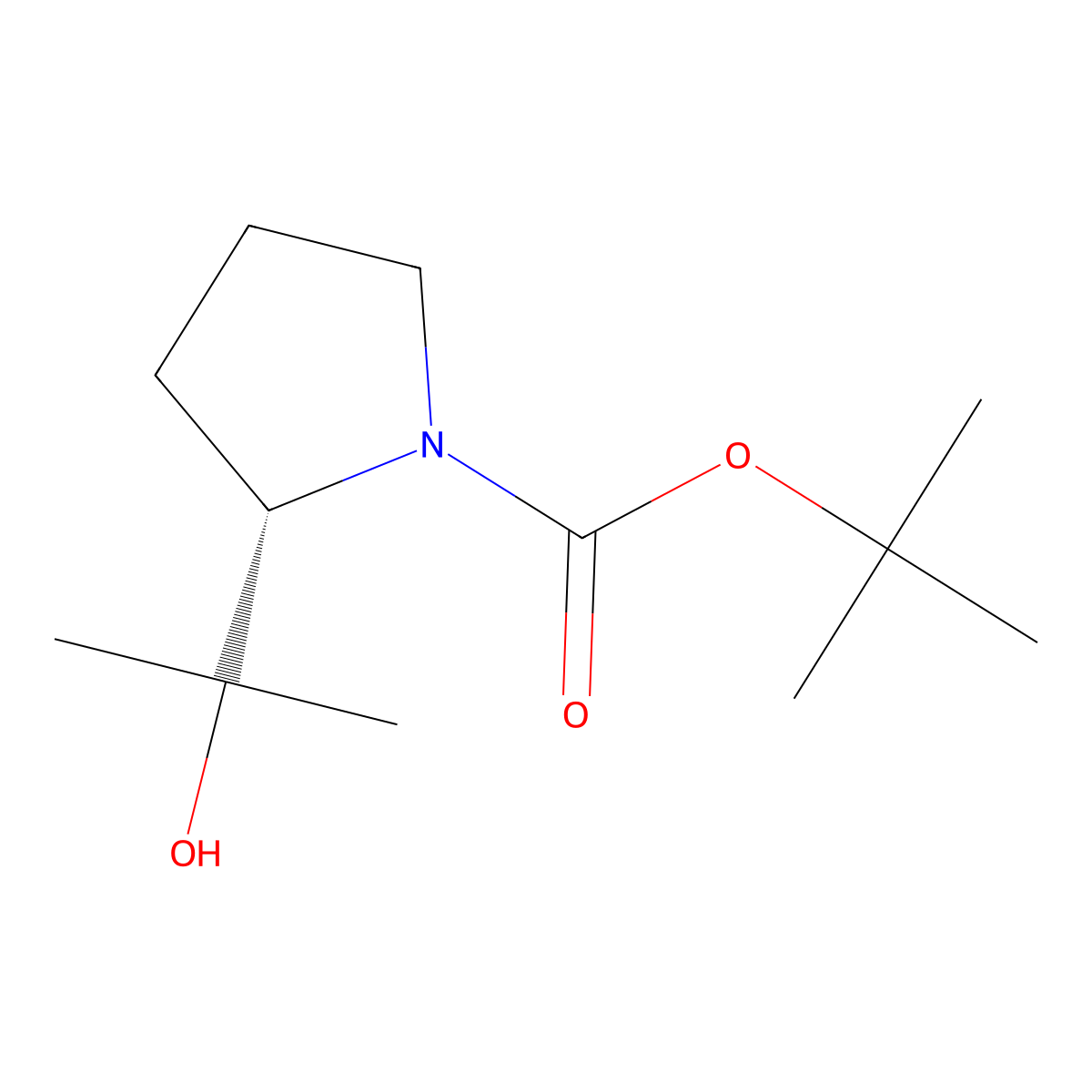 (S)-tert-Butyl 2-(2-hydroxypropan-2-yl)pyrrolidine-1-carboxylate molecular structure, CAS 698347-48-7