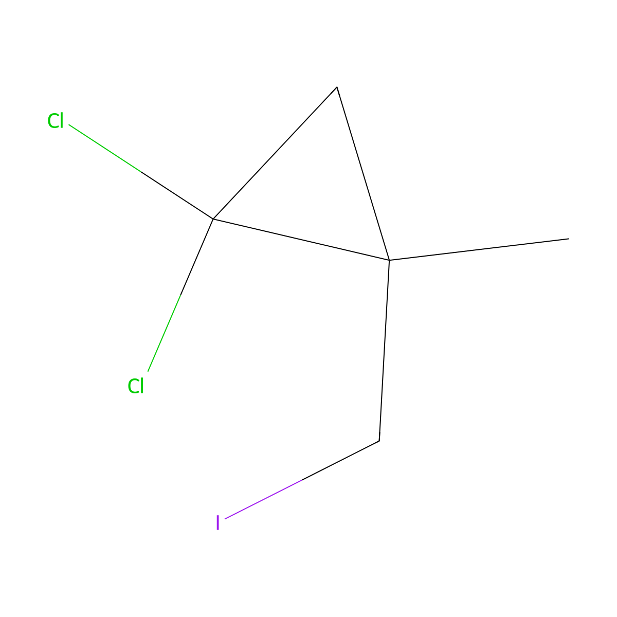 1,1-Dichloro-2-(iodomethyl)-2-methylcyclopropane molecular structure, CAS 69835-32-1