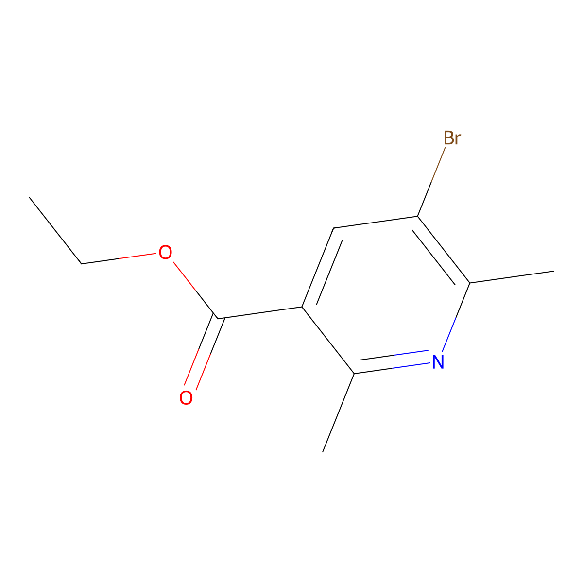 Ethyl 5-bromo-2,6-dimethylnicotinate molecular structure, CAS 698356-46-6