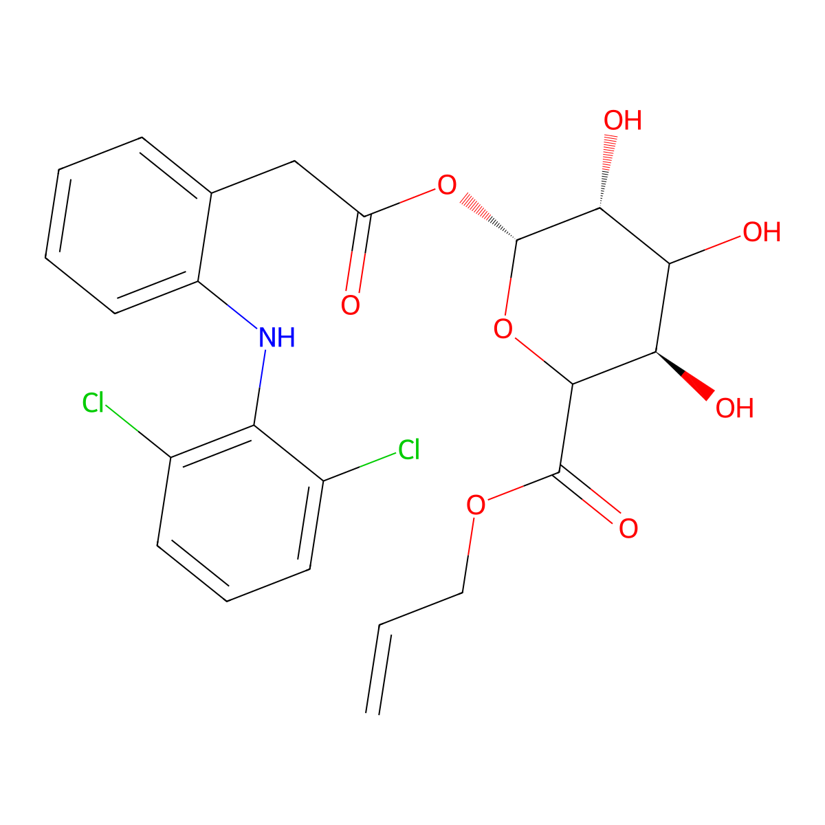 Diclofenac Acyl-beta-D-glucuronide Allyl Ester molecular structure, CAS 698358-10-0